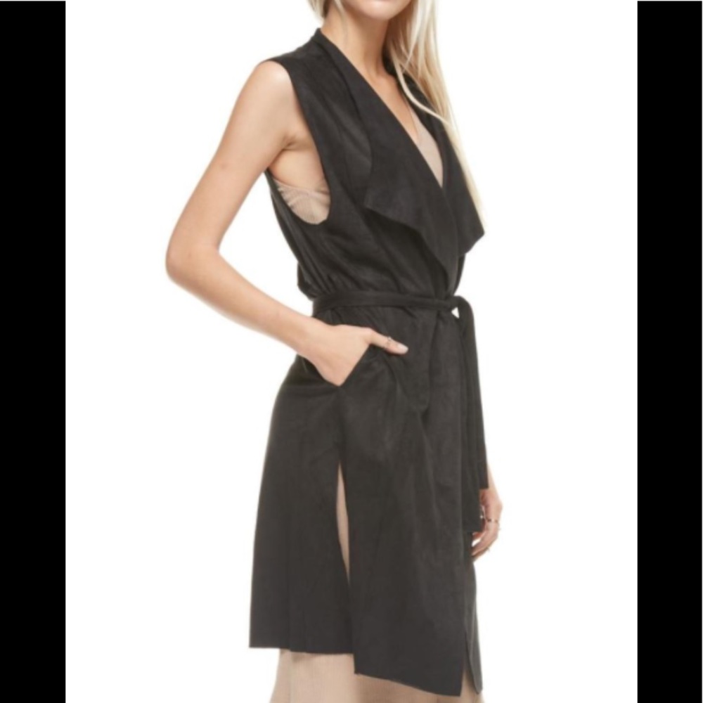 Dance & Marvel black faux suede vest